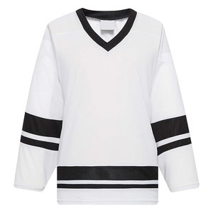 เสื้อเจอร์ซี่ทีมฮ็อกกี้น้ำแข็งระบายอากาศได้ดีเป็นมิตรกับสิ่งแวดล้อมทนทานสีขาวและสีดำ - Product Image 1