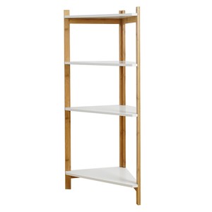 Estante Esquinero de Bambú de 4 Niveles BFKS029, 34x34x99cm, Tipo Vertical para Sala de Estar - Product Image 2