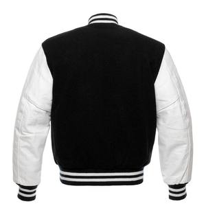 2025 chaqueta de invierno universitaria para hombre con logotipo personalizado, chaqueta de béisbol de lona con cuello levantado, venta al por mayor, diseño de Letterman liso en blanco - Product Image 3
