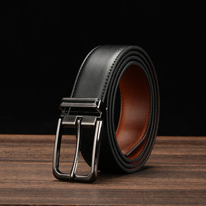 Cuir de vache double face Cuir véritable de haute qualité Eco-Friendly Formal Black Brown Square Alloy Buckle Solid Pattern Universal - Product Image 6