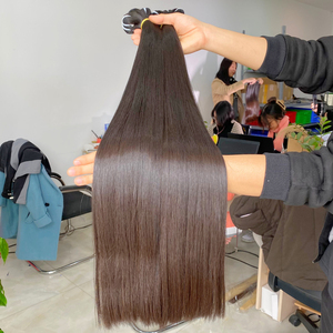 100% Virgin Human <b>Hair</b> Extensions Machine Double Weft Remy Grade Bone Straight Raw Unprocessed Weft <b>Hair</b> Bundles - Product Image 1