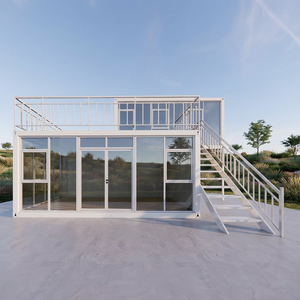 Maisons modulaires préfabriquées de luxe, spacieuses, portables, à deux chambres, bureau, jardin, montage facile, véranda en verre, maisons conteneurs - Product Image 2