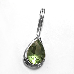 สร้อยคอจี้ที่ทันสมัยสำหรับผู้หญิงที่มีคริสตัลควอตซ์สีเขียวอเมทิสต์ธรรมชาติในชุดเงินสเตอร์ลิง925ทนทาน - Product Image 2