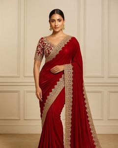Indien dernier fantaisie Fendy Satin Tissu saree Exclusif Élégant Avec Fantaisie Blouse Mariage Festif Traditionnel Porter Pour Les Femmes - Product Image 1