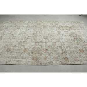 Alfombra Turca Vintage Grande de 5.6x9.7 pies, Alfombra de Lana Blanca - Product Image 3