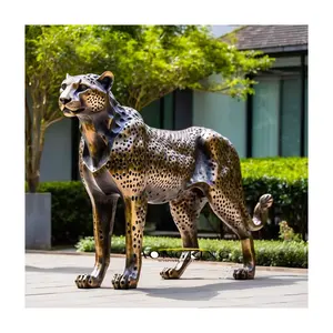 बिक्री के लिए सार्वजनिक कला सजावट लोकप्रिय खड़े तेंदुए की मूर्ति