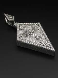 จี้เพชรโมอิสซาไนต์ทรงกลมและทรงบาแกตต์แบบ Iced Out เกรด VVS ประดับบนตัวเรือนเงินแท้ 925 ชุบโรเดียม สไตล์ฮิปฮอป - Product Image 3
