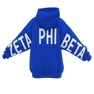 Sudadera con Capucha Extra Grande de Felpa de Algodón y Poliéster Premium de Invierno Zeta Phi Beta, Bordada con Logotipo Personalizado en la Parte Delantera, Elegante para la Hermandad - Product Image 2