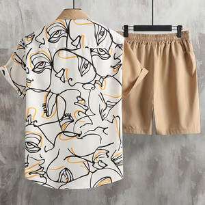 Conjunto de Pantalones Cortos Casuales de Verano para Hombre, Transpirables, de Algodón, Camiseta de Manga Corta, 2 Piezas, Estilo Urbano, Personalizado - Product Image 2