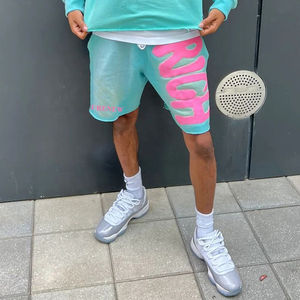 Short de basket-ball pour hommes Patch brodé personnalisé Logo Gym Sports Blank Sun Faded Sweat Washed Athletic Wear - Product Image 1