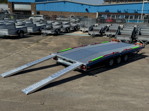 Remorque de transport de voitures neuve de qualité 16 pieds x 7 pieds à trois essieux 3500 kg Remorque à plateau bas AL-KO - Product Image 6