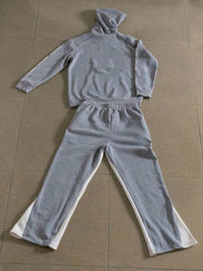 Ensemble de survêtement jogging à capuche en molleton pour homme, en polyester et coton, léger, style vintage, uni, avec logo personnalisé, vente en gros OEM - Product Image 3