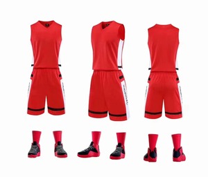 Ensemble d'uniformes de basket-ball personnalisés, maillot et short sans manches en tissu à séchage rapide respirant pour hommes et jeunes vêtements d'équipe - Product Image 4