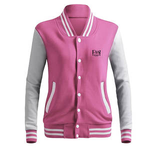 Fashionable Women's Sports Jacket with 100% Woolen <b>Fabric</b> New Style Letterman Style Knitted Woven with Pocket - Product Image 1