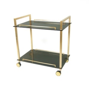 Top-Dining Shiny Polished Luxury Golden Metal TableHotel Restaurant Furniture for Living Room for Tea Coffee Food <b>Serving</b> - Product Image 3