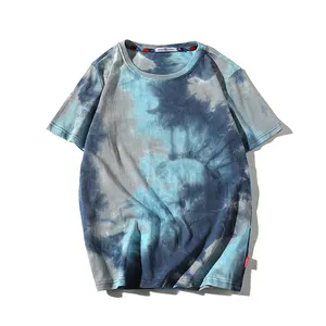 Thăng Hoa người đàn ông t Áo sơ mi in t Áo sơ mi nhuộm nặng trọng lượng TIE DYE in ngắn tay áo mùa hè Tye Dye t Áo sơ mi