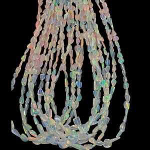 นักเก็ตโอปอลชาวเอธิโอเปียทรงเรียบลูกปัดโอปอลธรรมชาติขนาด3x4มม. สายอัญมณีหลวมสำหรับสร้อยคอสร้อยข้อมือเครื่องประดับ - Product Image 4