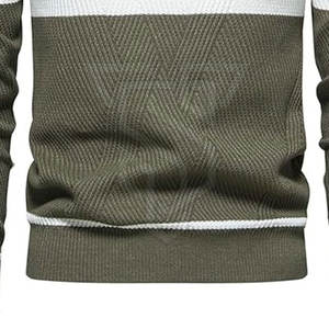 Meilleures ventes Sweat-shirt tricoté coupe ajustée et confortable pour homme, vêtements d'hiver décontractés avec motif uni - Product Image 4