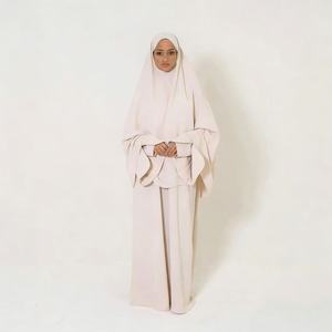 Hot Custom Premium Jersey Fabric Khimaar With <strong>Underdress</strong> Design Women's Abaya Khimar Set for Muslims Netherlands - Product Image 1