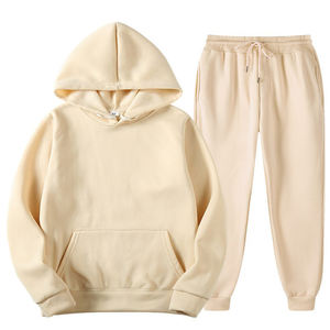 Último diseño de alta calidad Color sólido 100% algodón chándales ropa deportiva Jogging conjunto de dos piezas Casual chándal hombres con panel - Product Image 5