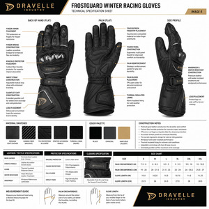Motorcycle Racing Gloves Full Finger Adjustable Wrist <b>Strap</b> Palm Guard Unisex Riding Motocross - Product Image 6