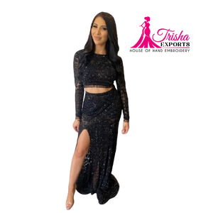 Vestido de novia hecho a mano con lentejuelas y patrón bordado Decoración Noche y minivestidos - Product Image 1