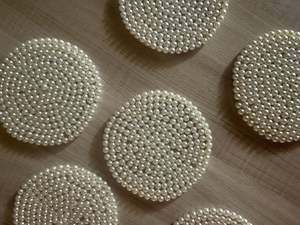 Handmade Portable <b>Glass</b> Beaded <b>Coasters</b>-Classic Drink <b>Coasters</b> with Polyester Backing (4x4 Inch) for Church & Religious Gifts - Product Image 4