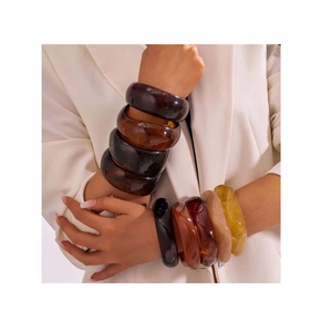 Trendy Handmade Waterproof Resin Bangles for Ladies Elegant Look Custom Colors Fashion Jewelry for Gifting and Retail - Product Image 1