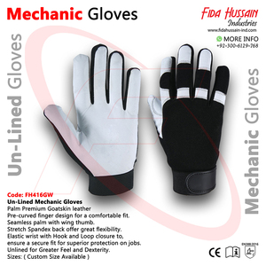 Heavy Duty Best Quality Premium Goatskin Palm Mechanic Leather <b>Gloves</b> From Pakistan Hand Safety <b>Glove</b> <b>for</b> Men's Protection Gants - Product Image 6