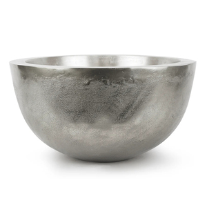 Cuenco decorativo de Metal plateado de lujo, centro de mesa minimalista moderno, acabado sólido, decoración del hogar, mesa de comedor, artículo de regalo - Product Image 1