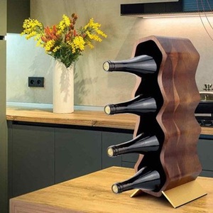 Fabricación al por mayor estante de vino de madera exhibición encimera botella de almacenamiento soporte de vino para Bar restaurante Hotel y decoración del hogar - Product Image 1