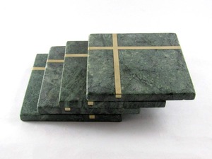 Ensemble de sous-verre incrusté de marbre peint à la main durable et écologique portable le plus demandé pour un usage quotidien et des fêtes au prix d'usine - Product Image 2