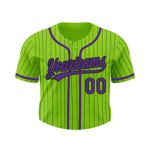 Maillot de Baseball Offre Spéciale Couleur Verte Avec Rayures Conception Vêtements De Sport Polyester Fait Chemises De Sport Avec Conception Personnalisée - Product Image 6