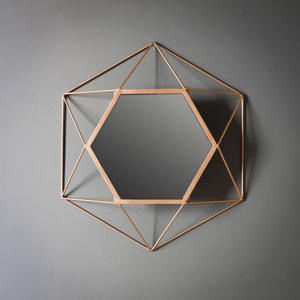Modern Vintage <b>Hexagon</b> Wall <b>Mirror</b> Black Metal Framed Home Decor for Living Room and Bathroom - Product Image 6