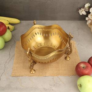Antique Brass Fruit Bowl Handcrafted Decorative Centerpiece Vintage Brass Bowl For Dining Table Luxury Home And Kitchen Decor - Product Image 5