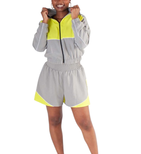 Personnalisé nouvelle mode coupe-vent femmes ensembles 2025 deux pièces Shorts ensemble élégant à manches longues Shorts costume léger Shorts ensemble - Product Image 2