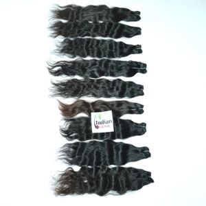 Lots de Cheveux Indiens Bruts Non Traités, Alignés dans le Sens de la Cuticule, Sans Produits Chimiques, Ondulés, pour Tissage, Boucles, Extensions Non Transformées, Vente en Gros - Product Image 1