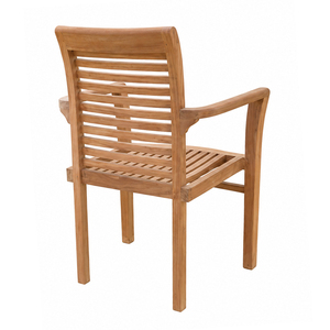 Outdoor <b>Dining</b> Modern Solid Teak Wood Stackable Juno <b>Stacking</b> Armchair Space Saving Patio Garden Hotel Resort Furniture B2B - Product Image 3