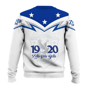 Sudadera con cuello redondo Zeta Phi Beta Sorority Greek 1920 para mujer, jersey bordado azul - Product Image 2