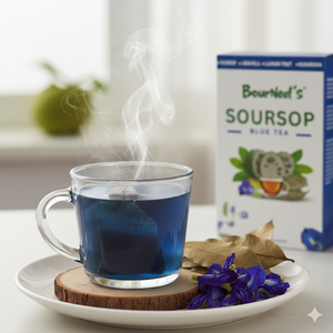 BourNeels Graviola Blue Tea Box 20 sachets de thé à tremper sans conservateur Thé Kadha bleu à haute teneur en vitamine C - Product Image 3