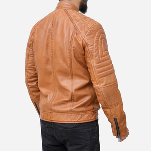 Veste en cuir premium pour homme, en cuir de vachette et agneau, col montant, pour l'hiver, style décontracté, vêtement d'extérieur, personnalisation de marque, fournisseur OEM en gros - Product Image 3