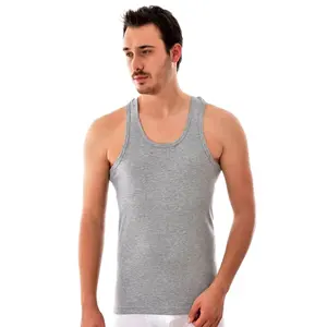 Passion Gilet de gymnastique musculaire côtelé pour hommes Débardeur en polyester à motif 3D XL 3XL Tailles Maillot de corps à capuche gris pour l'entraînement d'entraînement - Product Image 1