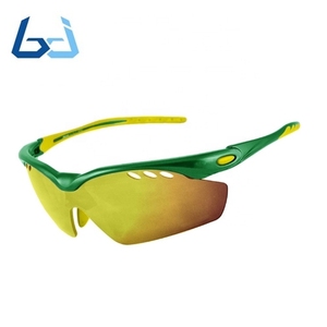 Borjye J105 échantillon gratuit anti-rayures logo personnalisé lunettes de soleil jaunes pour hommes - Product Image 4