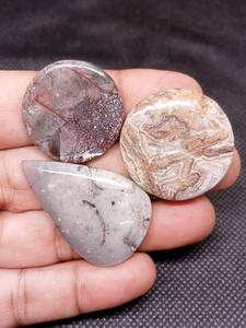 Excelente calidad UDGEMS encaje natural ágata cabujón negro tamaño mixto piedras preciosas sueltas para la fabricación de joyas o meditación - Product Image 4