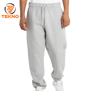 Pantalones de chándal de algodón 100% para hombre, pantalones de entrenamiento de cintura media de rizo francés con bolsillos estampados informales tejidos elásticos - Product Image 1