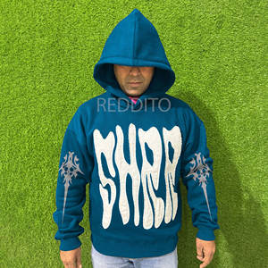 Vente en gros de sweats à capuche personnalisés en molleton de coton 100% pour hommes, délavés à l'acide, design surdimensionné, qualité, brodé, teint uni pour - Product Image 1