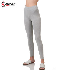 Wholesale Custom Made Women's Ankle Length Yoga Leggings Spandex/Polyester Four-Way Stretch Breathable Solid Dark Heather <b>Grey</b> - Product Image 2