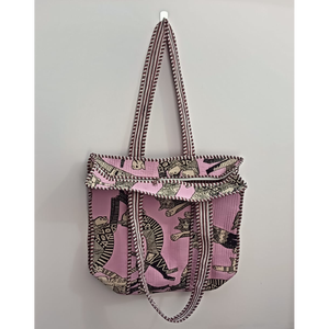 Bolso de mano acolchado de algodón con estampado de bloques a mano para mujer, bolso de hombro bohemio, bolsos de mano acolchados Kantha Stitch - Product Image 4