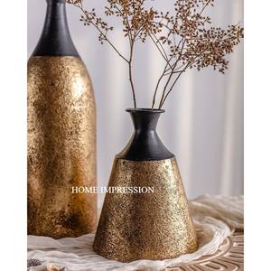 Ornements de maison de créateur classique Vases à fleurs d'intérieur Ensemble de 3 tailles différentes Vases de fête élégants métalliques polis à l'or - Product Image 5