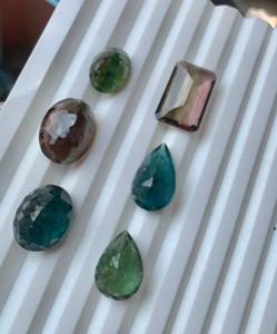 Lot de 6 pièces de pierres précieuses en saphir naturel multicolore de 40.65 carats, coupe poire, lot de 6 pièces, collier de fabrication de bijoux - Product Image 5